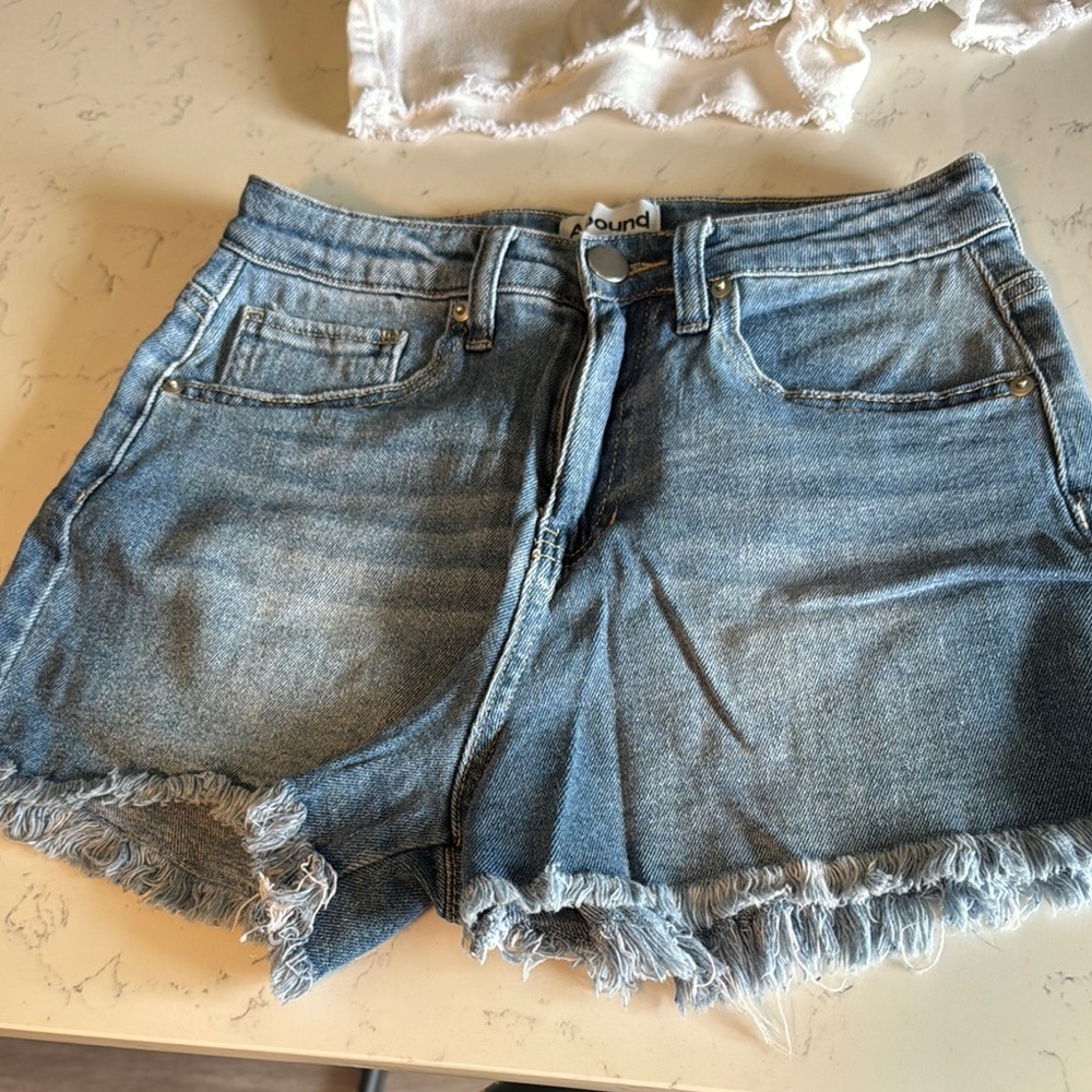Abound Blue Jean Shorts Distressed Cut-Off Style